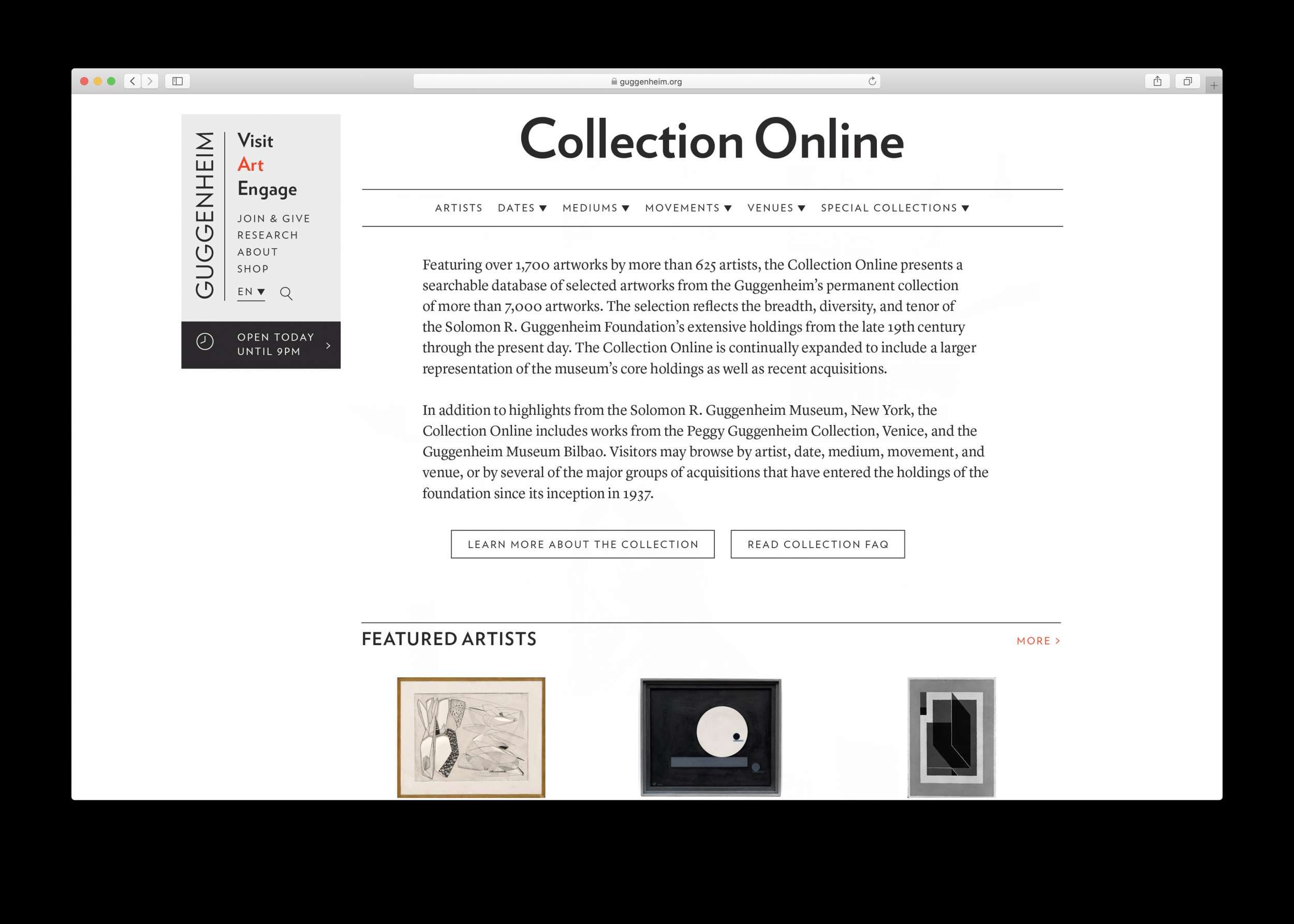Guggenheim Museum Website Refresh